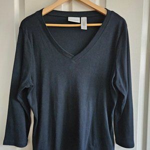 Liz Clairborne V Neck Long Sleeve T